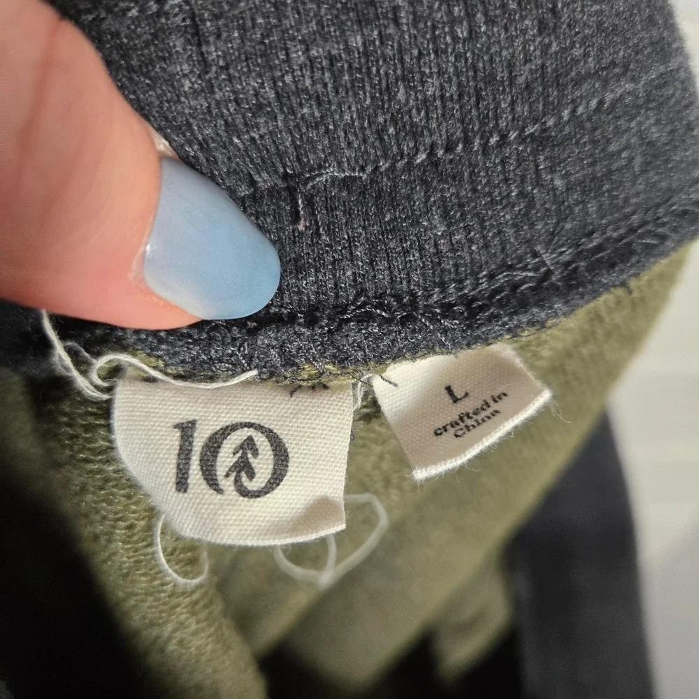 TenTree Sweat Shorts‎ Large Colorblock Drawstring Lounge Organic Cotton Blend